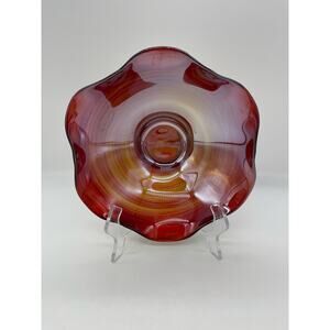 Quadrifoglio Glass Swirl Ruffle Edge Bowl 8 1/2”